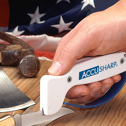 AccuSharp Classic Regular Knife & Tool Sharpener, White & Blue