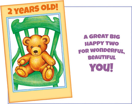 Birthday Card - Happy 2nd Birthday, 2 Years Old