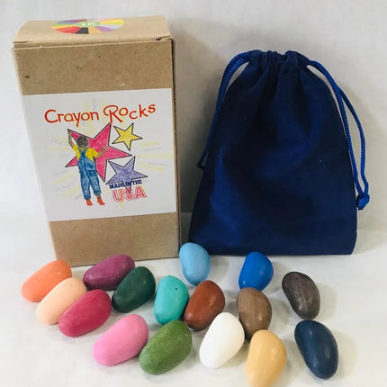 Crayon Rocks - 16 Colors in a Blue Velvet Bag