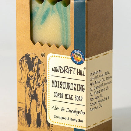 Windrift Hill Moisturizing Goat Milk Soap, Aloe & Eucalyptus Shampoo & Body Bar