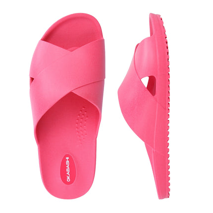 Okabashi Maddox Women's Crossband Slide Sandals, Popsicle Pink