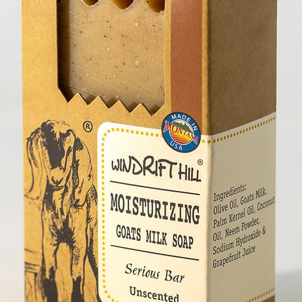 Windrift Hill Moisturizing Goat Milk Soap, Serious Bar (Unscented)