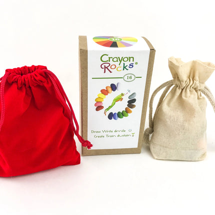 Crayon Rocks - 16 Colors in a Red Velvet Bag