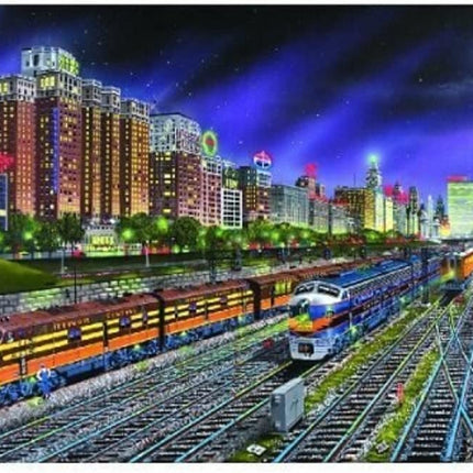 SunsOut 21385 Chicago Nights by Robert West, 1000-piece Jigsaw Puzzle