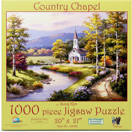 SunsOut 40056 Country Chapel by Sung Kim, 1000-piece Jigsaw Puzzle