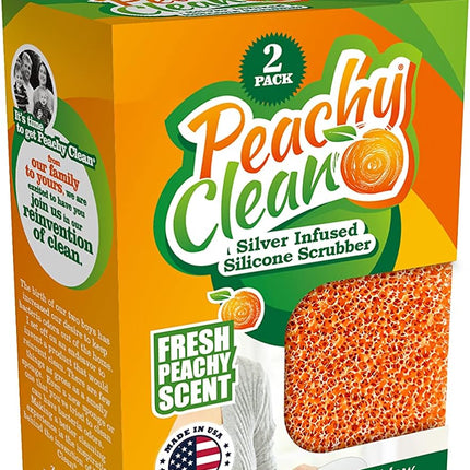 Peachy Clean Silver Infused Silicone Scrubber, 2-Pack