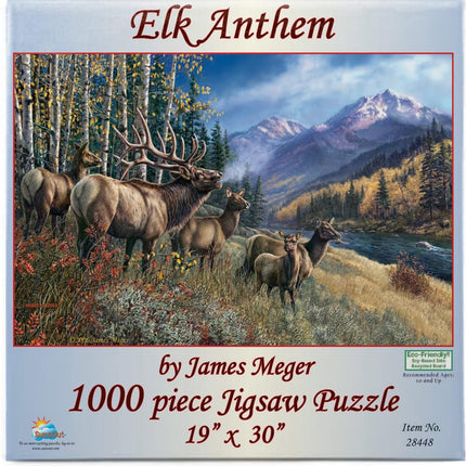 SunsOut 28448 Elk Anthem by James Meger, 1000-piece Jigsaw Puzzle