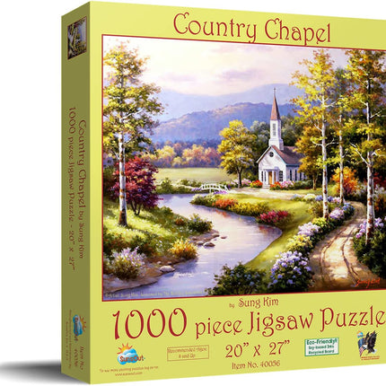 SunsOut 40056 Country Chapel by Sung Kim, 1000-piece Jigsaw Puzzle