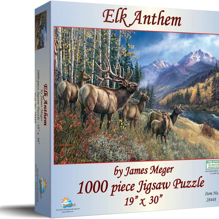 SunsOut 28448 Elk Anthem by James Meger, 1000-piece Jigsaw Puzzle