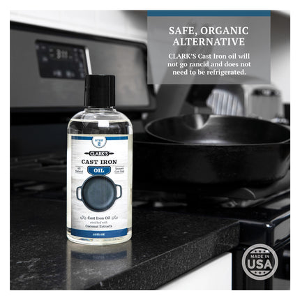 CLARK'S Cast Iron Seasoning Oil, 100% Plant-Based