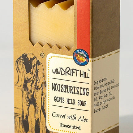 Windrift Hill Moisturizing Goat Milk Soap, Carrot with Aloe (Unscented)