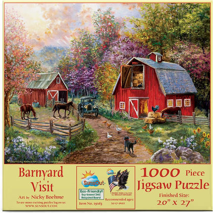 SunsOut 19163 Barnyard Visit by Nicky Boehme, 1000-piece Jigsaw Puzzle