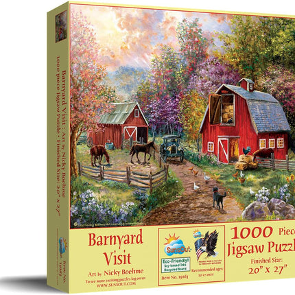 SunsOut 19163 Barnyard Visit by Nicky Boehme, 1000-piece Jigsaw Puzzle