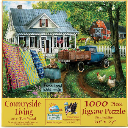 SunsOut 28771 Countryside Living by Tom Wood, 1000-piece Jigsaw Puzzle