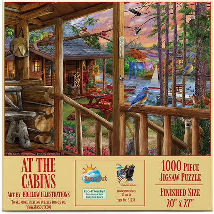 SunsOut 31937 At The Cabins by Bigelow Illustrations, 1000-piece Jigsaw Puzzle