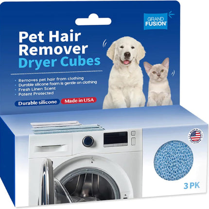 Pet Hair Remover Dryer Cubes, Silicone, 3-pack