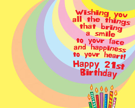 Birthday Card - Happy 21st Birthday, 21 Years Old