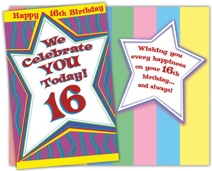 Birthday Card - Happy 16th Birthday, We Celebrate YOU Today! 16