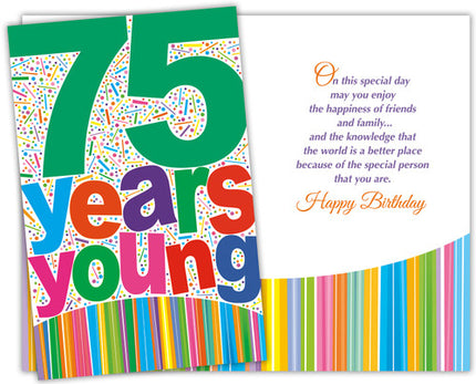 Birthday Card - Happy 75th Birthday, 75 Years Young