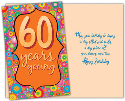 Birthday Card - Happy 60th Birthday, 60 Years Young