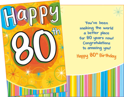 Birthday Card - Happy 80th Birthday