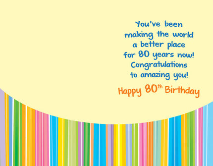 Birthday Card - Happy 80th Birthday