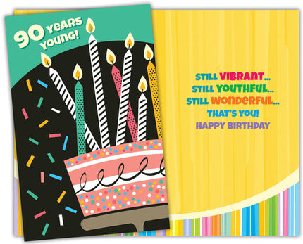 Birthday Card - Happy 90th Birthday, 90 Years Young