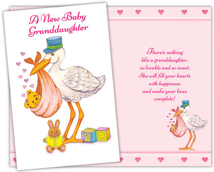 New Baby Greeting Card - A New Baby Granddaughter