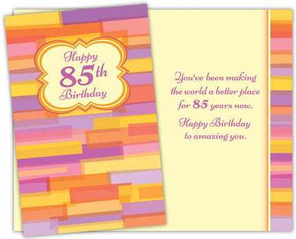 Birthday Card - Happy 85th Birthday