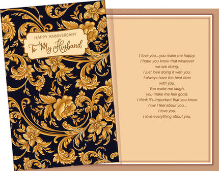 Anniversary Greeting Card - Happy Anniversary To My Husband