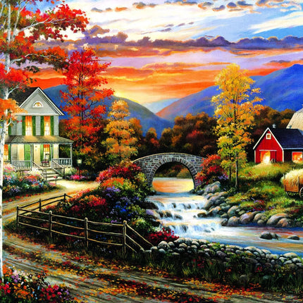 SunsOut 62121 Babbling Creek Road by John Zaccheo, 1000-piece Jigsaw Puzzle