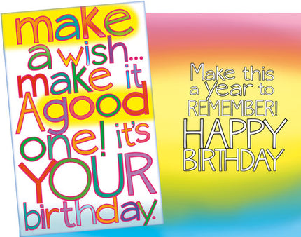 Birthday Card - Happy Birthday, Make A Wish, Make It A Good One