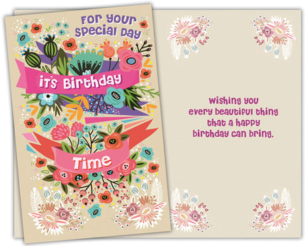 Birthday Card - Happy Birthday, For Your Special Day - It's Birthday Time