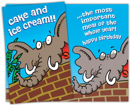 Birthday Card - Happy Birthday, Cake And Ice Cream!!