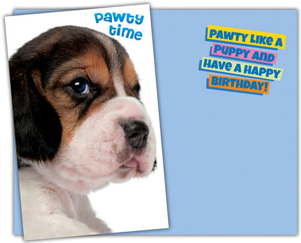 Birthday Card - Happy Birthday, Pawty Time