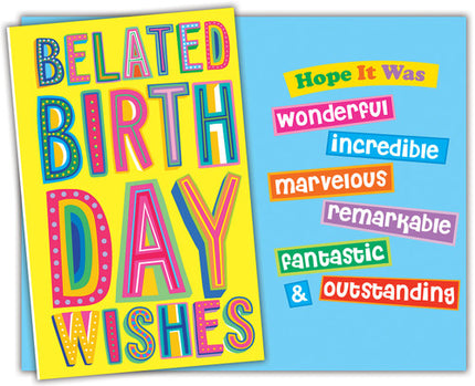 Birthday Card - Happy Birthday, Belated Birthday Wishes