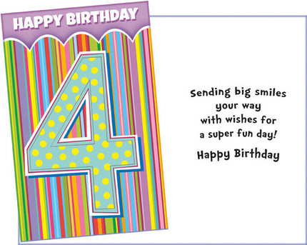 Birthday Card - Happy 4rd Birthday, Happy Birthday 4