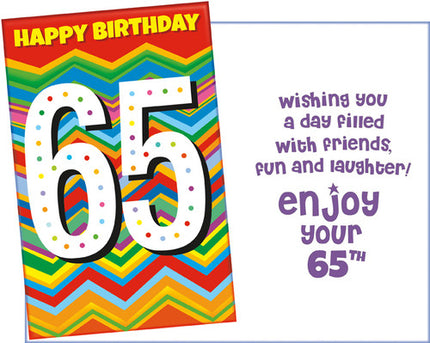 Birthday Card - Happy 65th Birthday