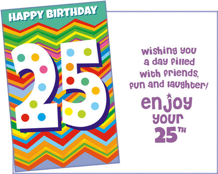 Birthday Card - Happy 25th Birthday