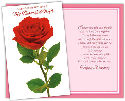 Birthday Card - to Wife, Happy Birthday With Love to My Beautiful Wife