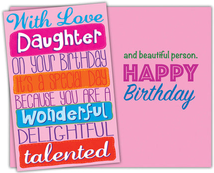 Birthday Card - to Daughter, With Love