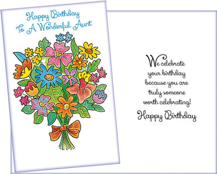 Birthday Card - to Aunt, Happy Birthday to a Wonderful Aunt