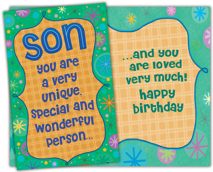 Birthday Card - to Son, You area Very Unique, Special and Wonderful Person