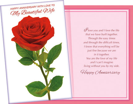 Anniversary Greeting Card - Happy Anniversary With Love