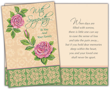 Sympathy Greeting Card - With Sympathy To You And Your Family