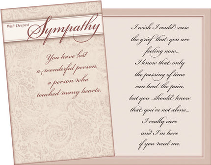 Sympathy Greeting Card - With Deepest Sympathy