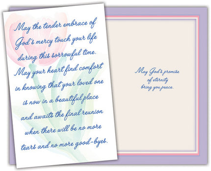 Sympathy Greeting Card - May The Tender Embrace of God's Mercy