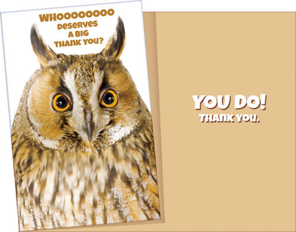 Thank You Card - Whoooooooo Deserves a Big Thank You?