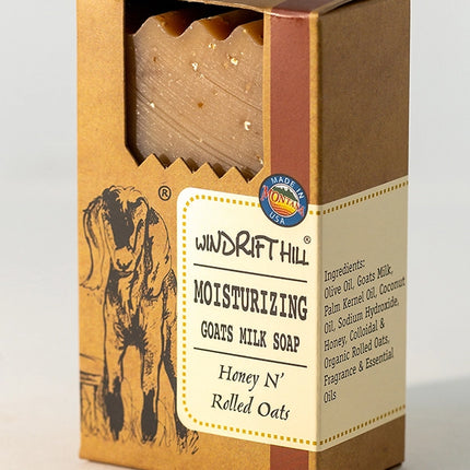 Windrift Hill Moisturizing Goat Milk Soap, Honey 'n Rolled Oats