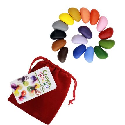 Crayon Rocks - 16 Colors in a Red Velvet Bag